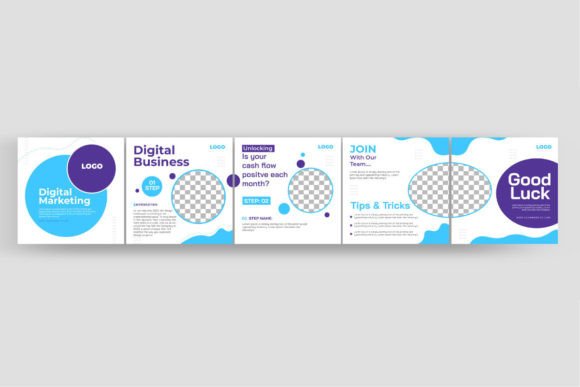 Download Set of Social Media Marketing Carousel - Social Collection