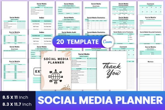 Download Social Media Planner Canva Interior - Social Collection