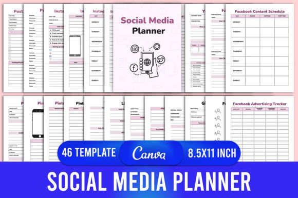Download Social Media Planner Canva Interior - Social Collection