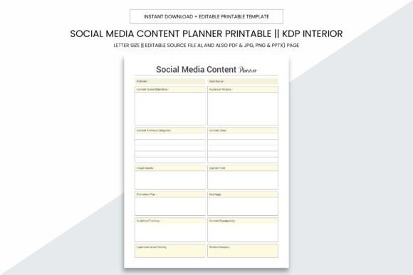 Download Social Media Content Planner Kdp Notes - Social Collection
