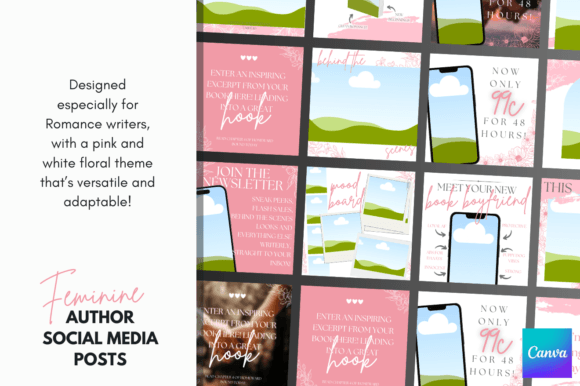 Download Canva Romance Author Social Templates - Social Collection
