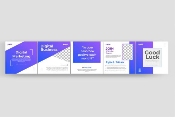 Download Set of Social Media Marketing Carousel - Social Collection