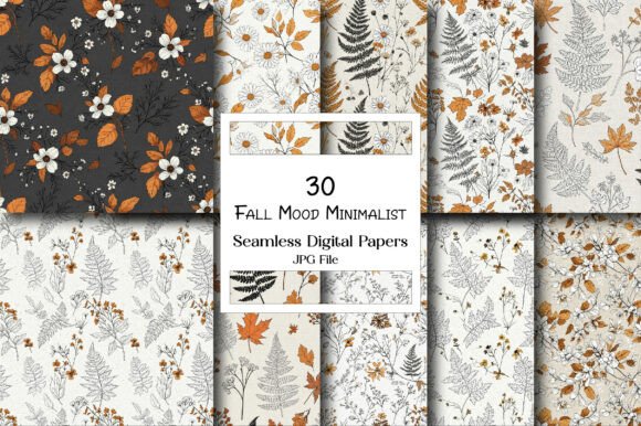 Download Fall Mood Digital Paper Minimalist - Premium Resources