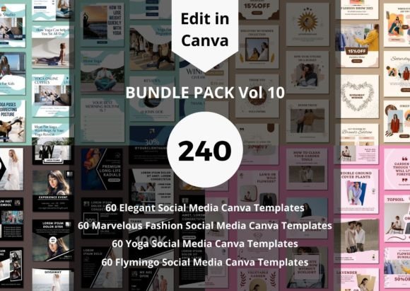 Download 240 Social Media Canva Templates Bundles - Social Collection