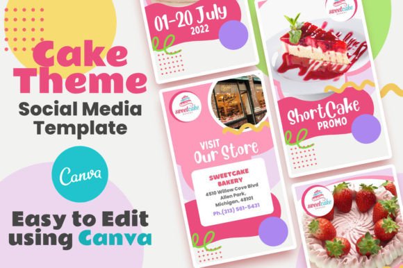 Download Canva Social Media Template - Cake Theme - Social Collection