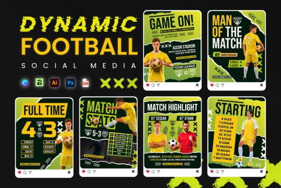Download Dynamic Football Sport Social Media - Social Collection