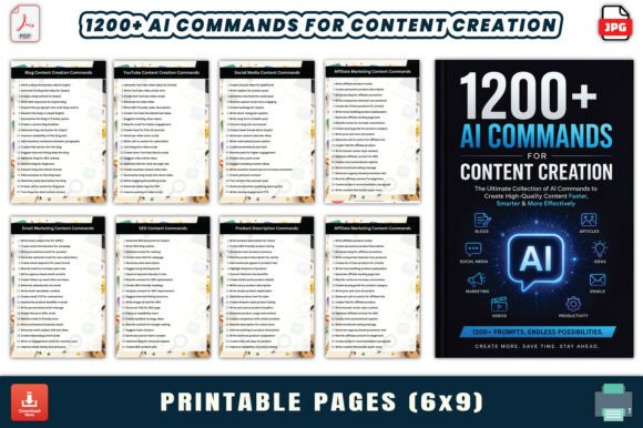 Download 1200+ AI Commands for Content Creation - Premium Resources
