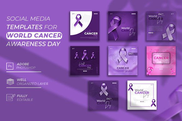 Download World Cancer Day Social Media Bundle - Social Collection